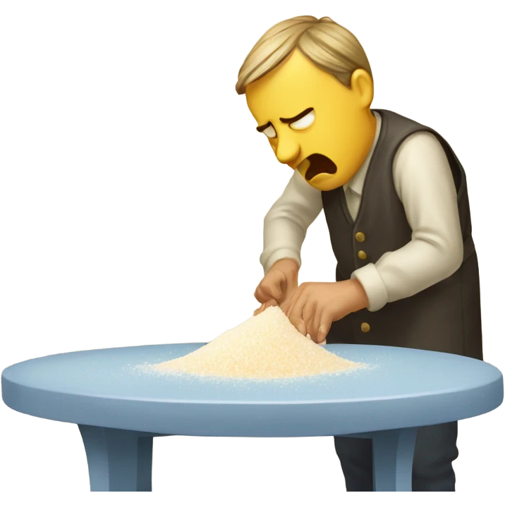 Sniffing salt off table emoji