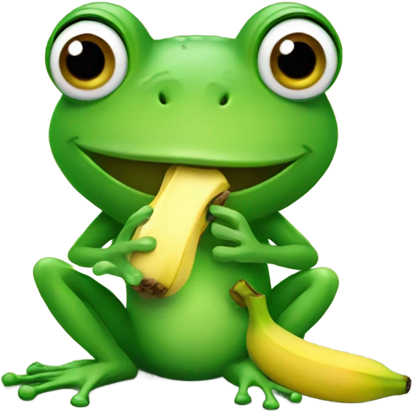 frog eating a banana emoji