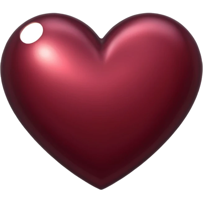 burgundy heart made out of metal emoji