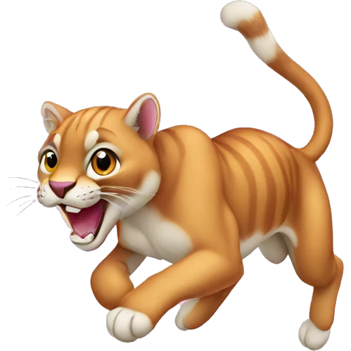 jumping happy magenta nose puma emoji