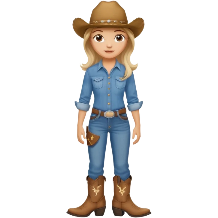 Girl line dancing in cowboy boots and hat emoji