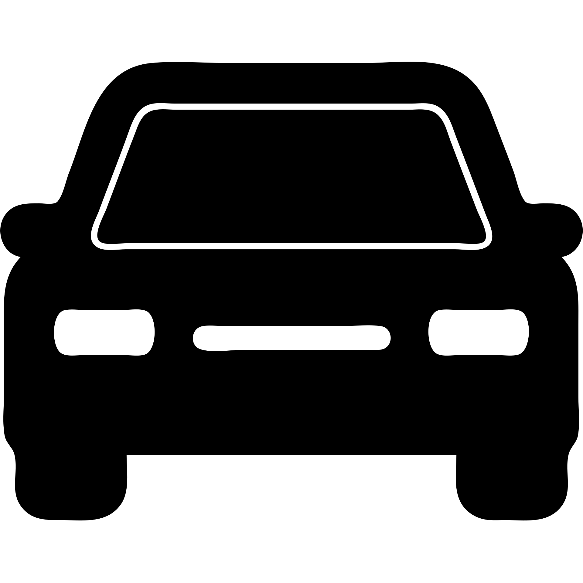 solid filled icon of a car with tinted windows, representing Window Tint emoji