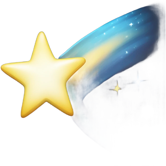 Bright shooting star emoji