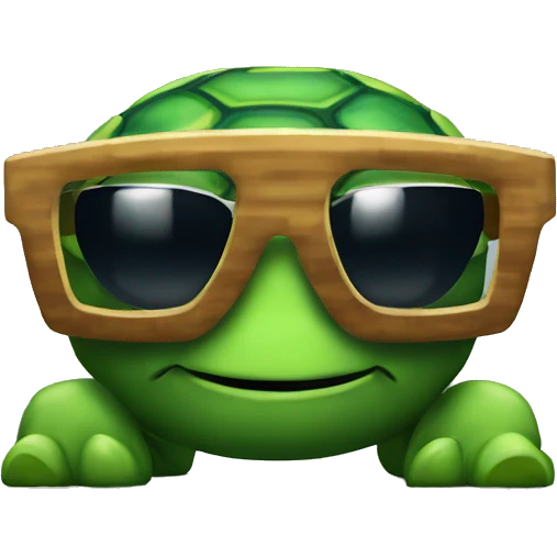 pixel turle with pixel sunglasses emoji