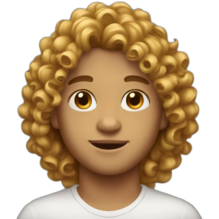 boy long curly hair emoji