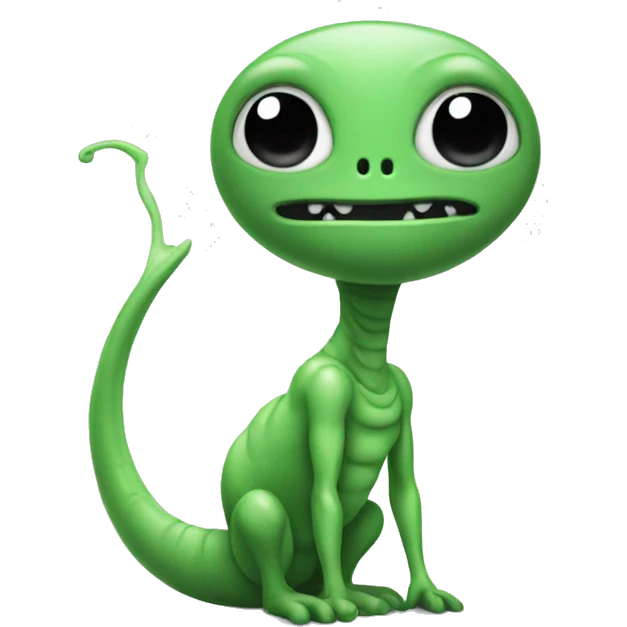 alien with tail emoji