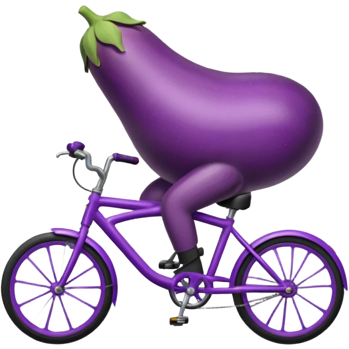 Eggplant riding a bike emoji