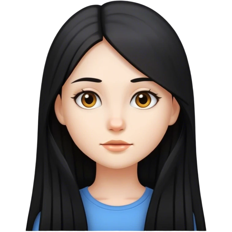 Girl with black long straight hair  emoji