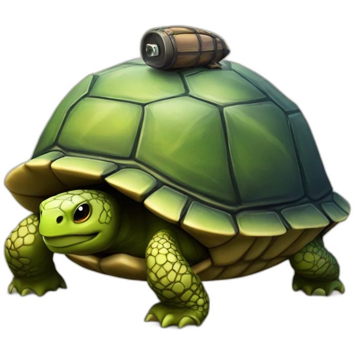 lit sur une tortue sur une bombe emoji