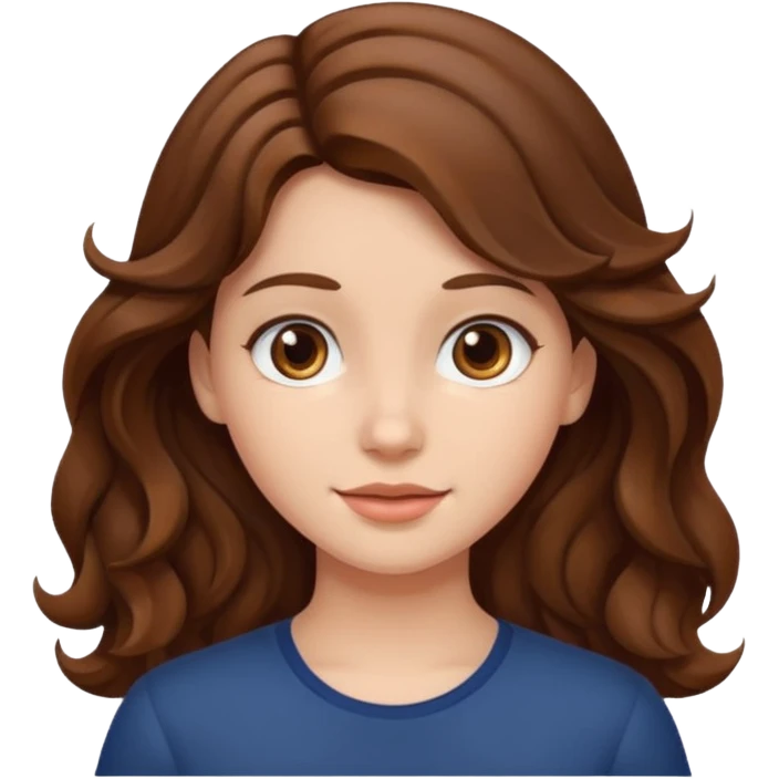 chica con cabello ondulado castaño emoji