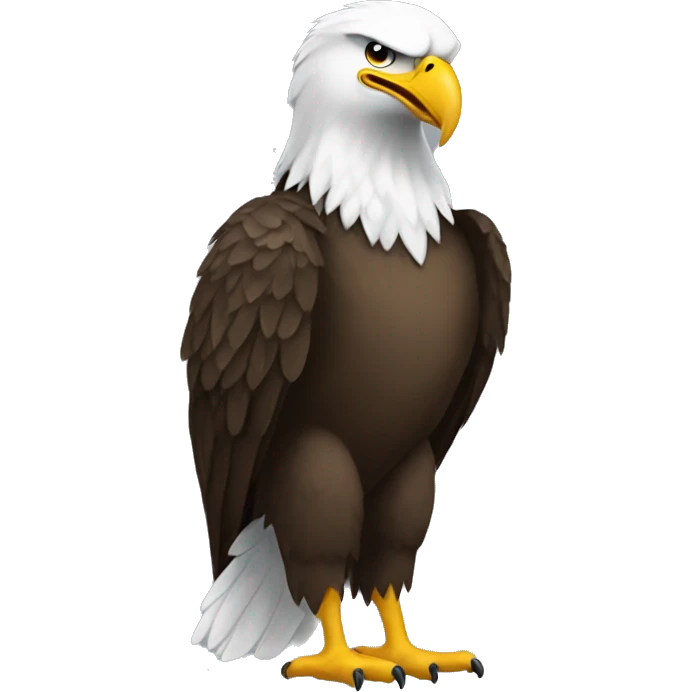 The eagle sat with his feet on his shoulders emoji