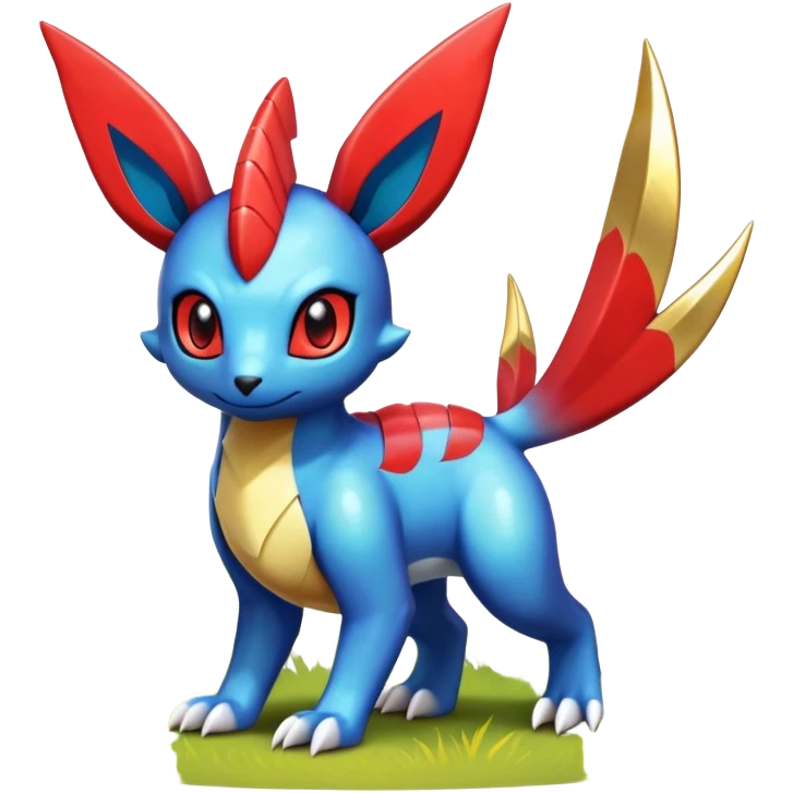  Cute Shiny Exotic Colorful Guilmon-Latias-Koraidon-Umbreon-Fakémon-hybrid-creature (full body)  emoji