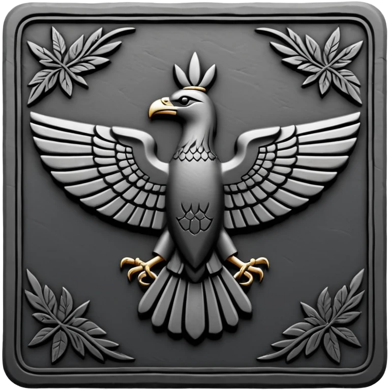 Minimal Faravahar-inspired ancient glyph,
Unicode-like pictogram similar to 𓄂𓆃,
abstract, single-symbol design,
monochrome, flat,
ancient carved sign,
no background, no text emoji