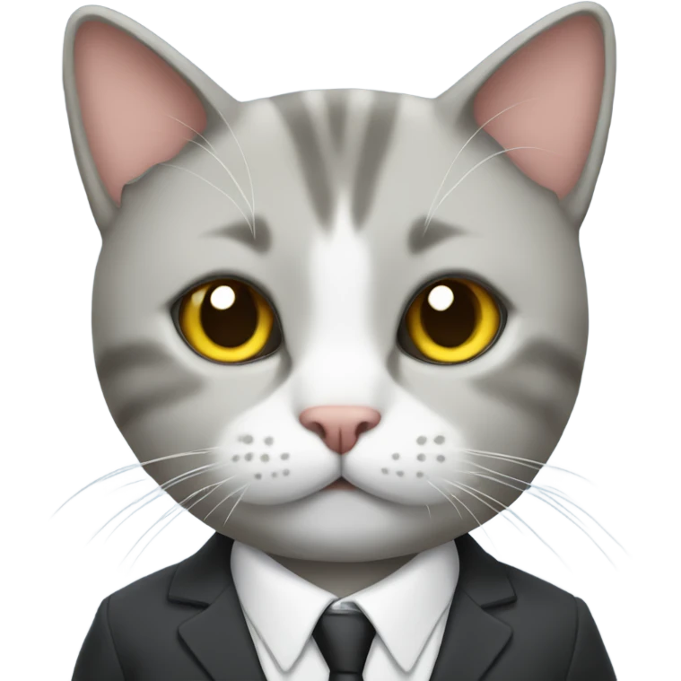 Cat wearing suit emoji