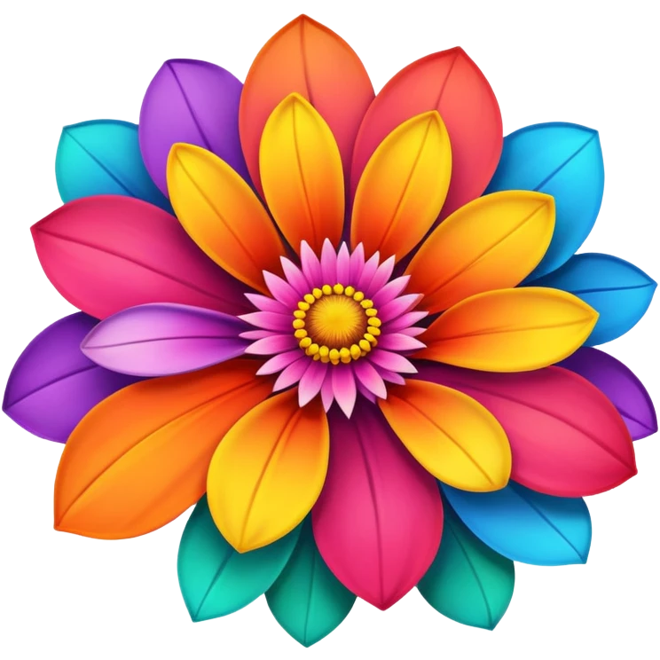 Simply multi color flower emoji
