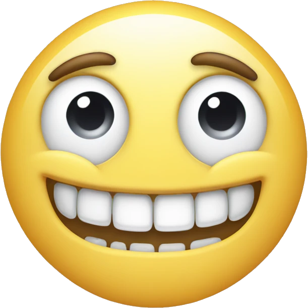 smiley with close teeth, clear lenses and lively eyes emoji