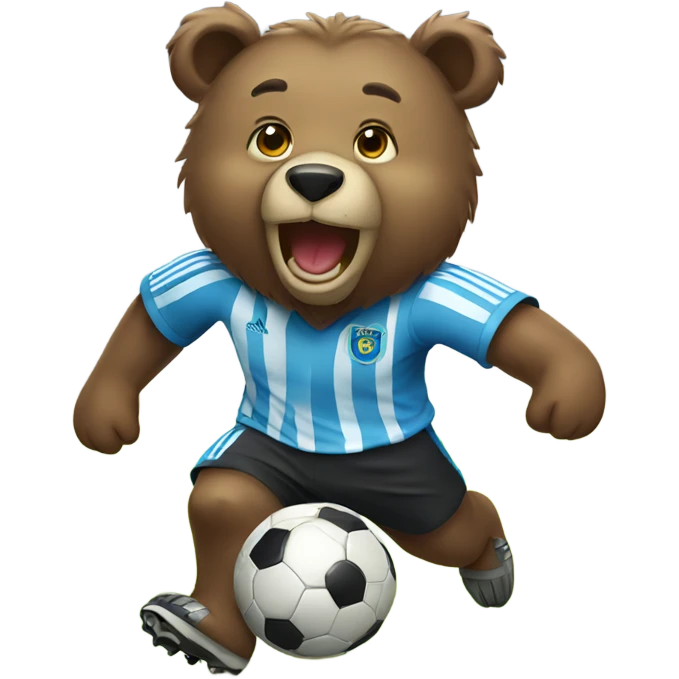 Bear playing soccer emoji
