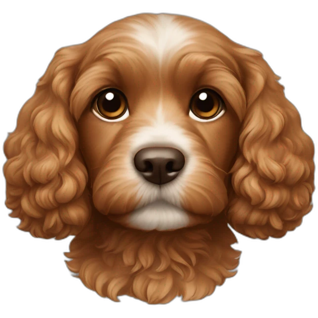 puppy brown cavapoo head emoji
