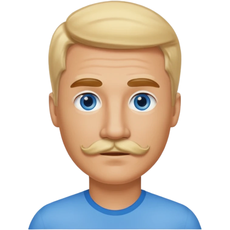 normal emoji 👨🏼 guy with blond hair, mustache, and blue eyes emoji