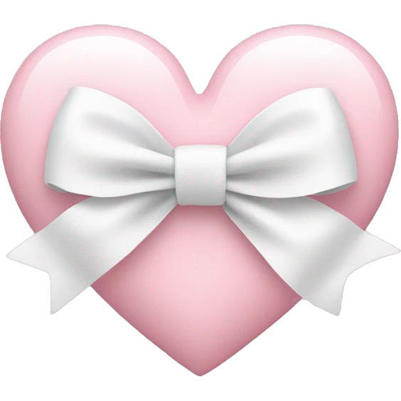 Pastel pink heart with white bow emoji