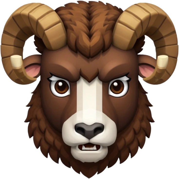 🐏 with angry face in style minecraft emoji