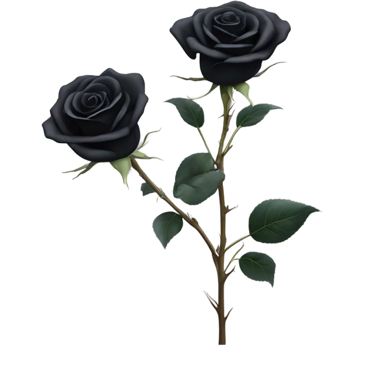 black beautiful rose emoji