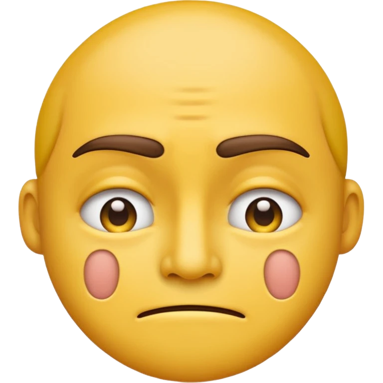 A straight face emoji with a slight look of disgust, a horizontal hand where the neck would be. All yellow emoji