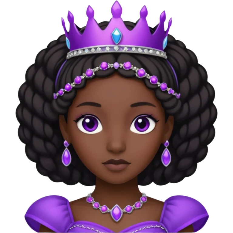 Obsidian Princess – black tiara + violet trim,Shadow Princesses. emoji