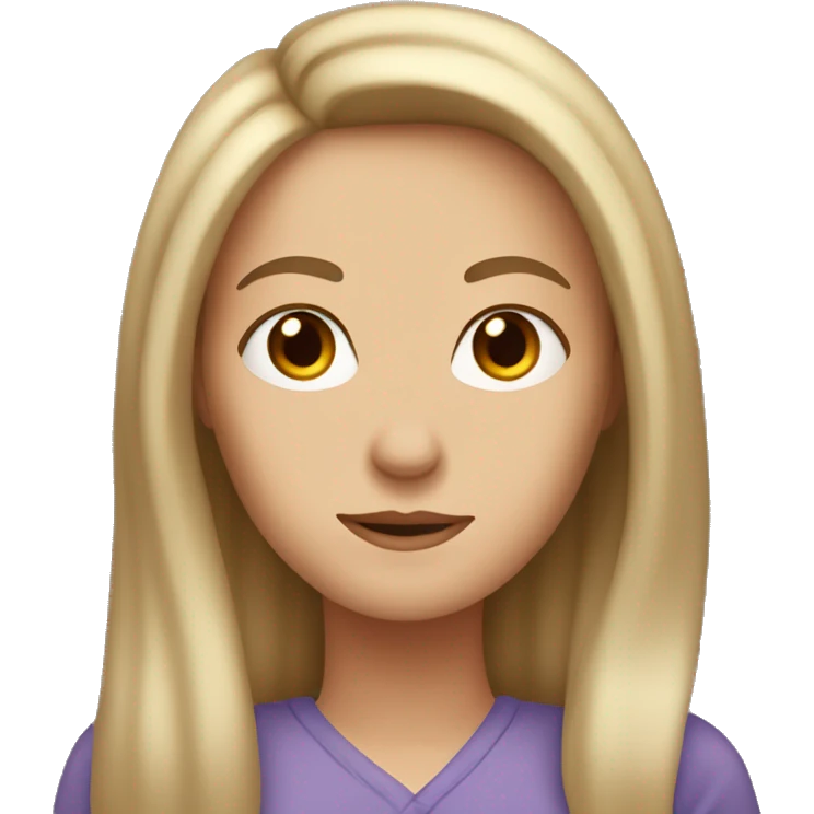 white mom with long brow straigt hair and brown eyes, only face with hai emoji