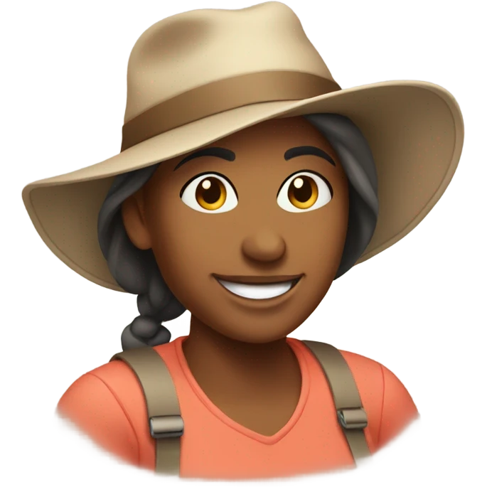 smiling mom with hat outdoors emoji