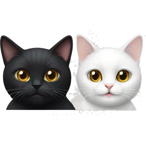 white cat and black cat  emoji