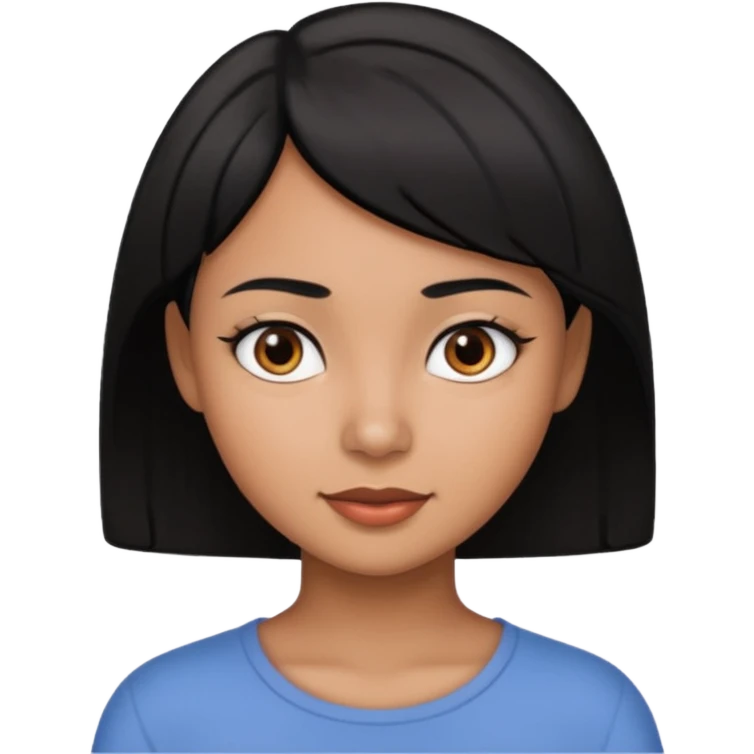 Morena cabelo curto preto emoji