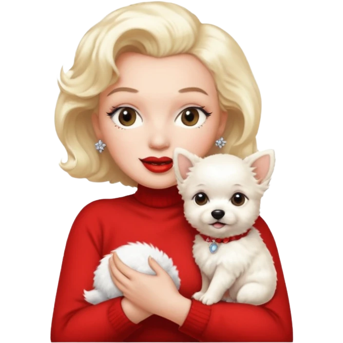 Marilyn Monroe, with cute dog emoji
