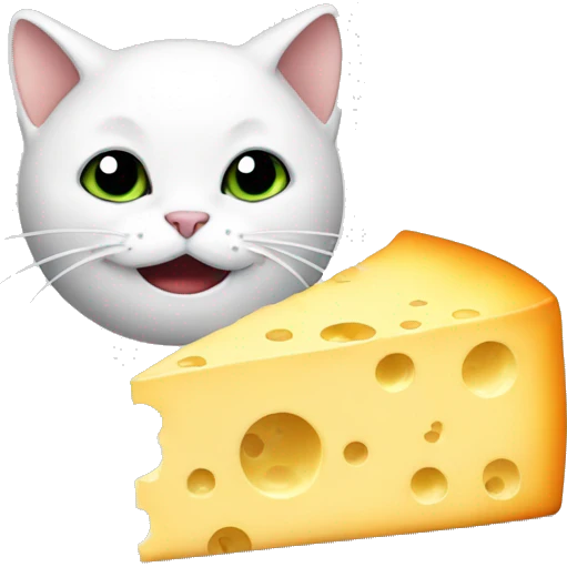 A cat eating cheese emoji