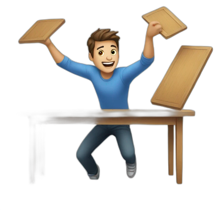 Guy flipping a table emoji
