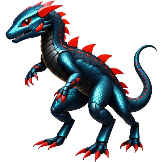 Modern Futuristic Scaly Cyber-Salandit-Litten-Hybrid (Full body) emoji
