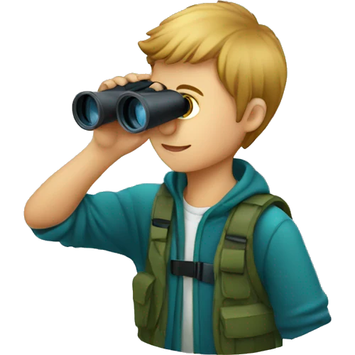 kid looking through binoculars emoji