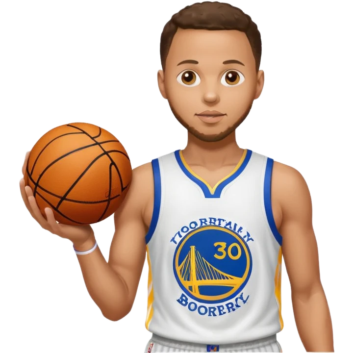Steph curry with a basketball emoji