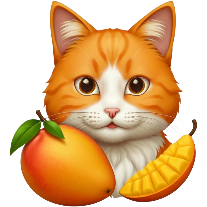 Cat eating mango emoji