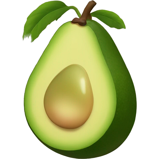 aguacate con labios rojos y hojo grandesitos emoji
