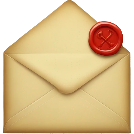 an envelope with a wax seal emoji