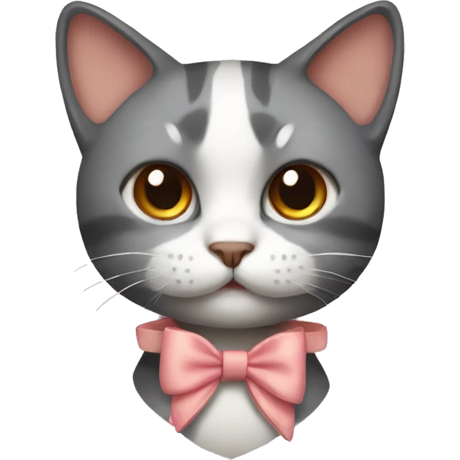 cat wearing a bow emoji