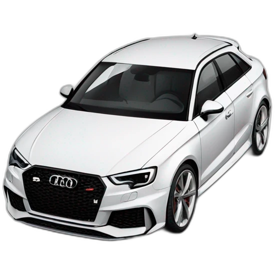 White Audi rs3 facelift taken from the front emoji