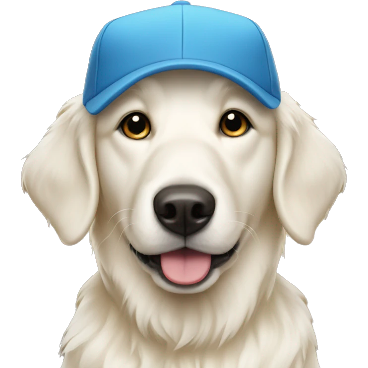 white retriever in a cap emoji