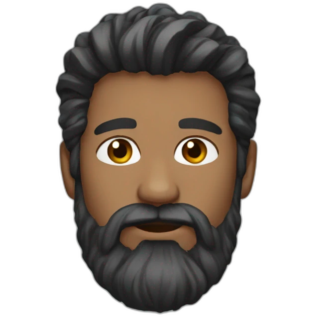 Beard  half hair block hair emoji