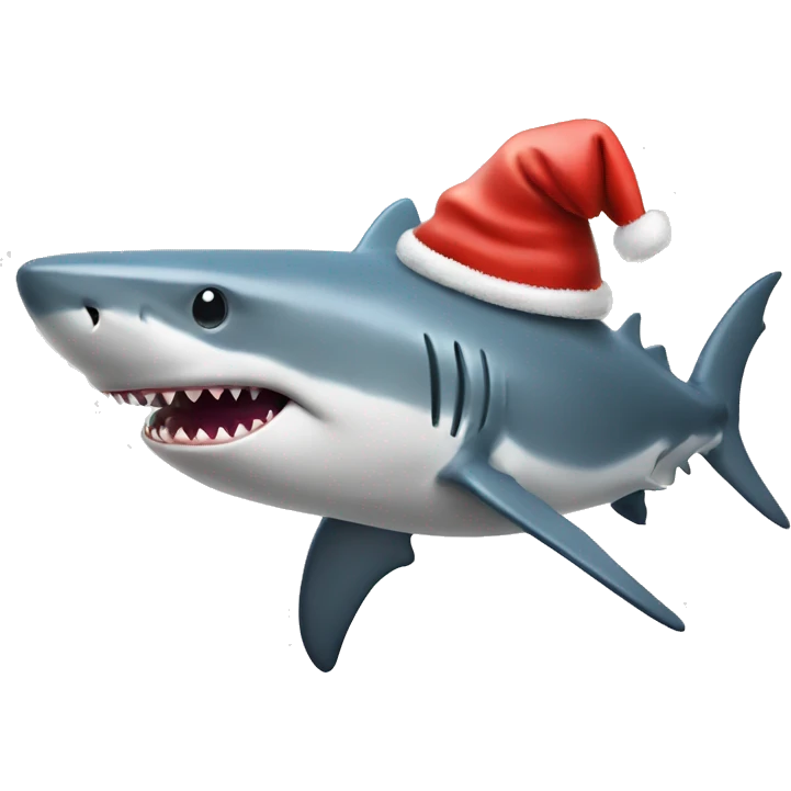 Shark with Santa hat emoji