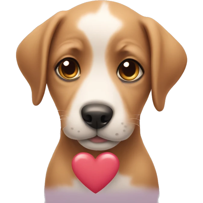 Puppy with heart eyes emoji