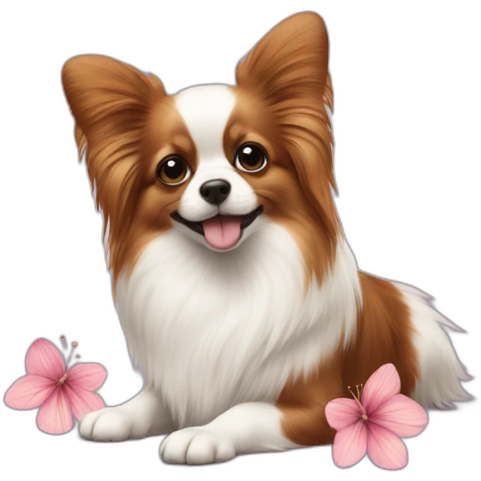 Papillon sur fleur emoji