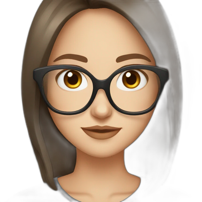 darya skrobko in glasses with brown hair and grey eyes emoji