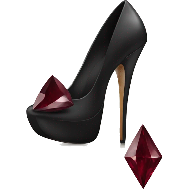 Black heels with Burgundy diamond  emoji